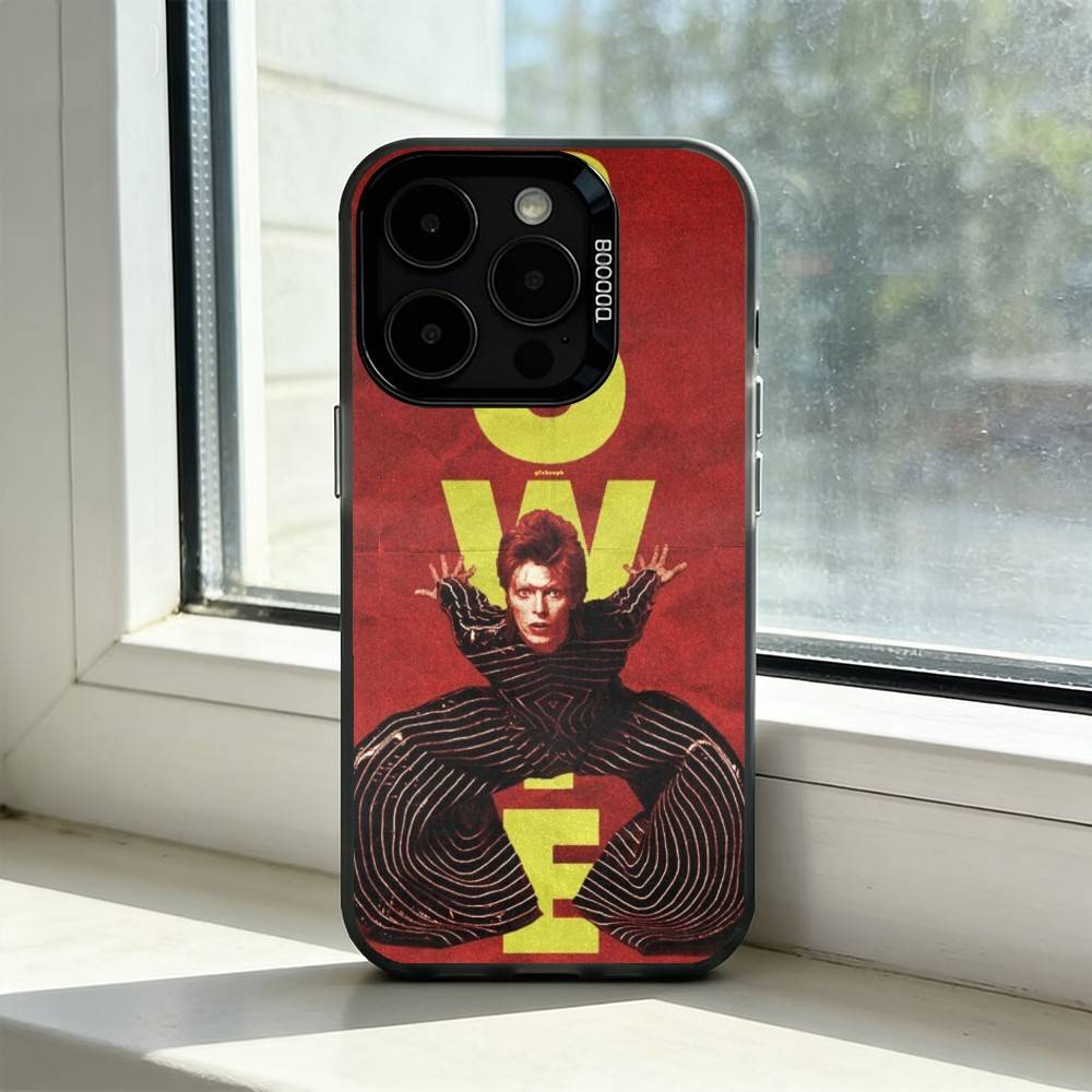 Singer D-David Bowie Phone Case For iPhone 17,16,15,14,13,12,11 Plus,Pro Max,XS,Colored Silver Plated Inside Cover