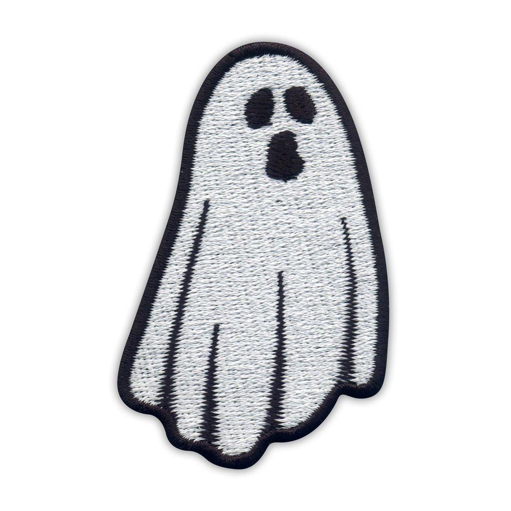 Patchion Not That Scary ghost - Booo! - phosphorescent threads glowing in the dark - Sew-on - Embroidered Patch/Badge/Emblem