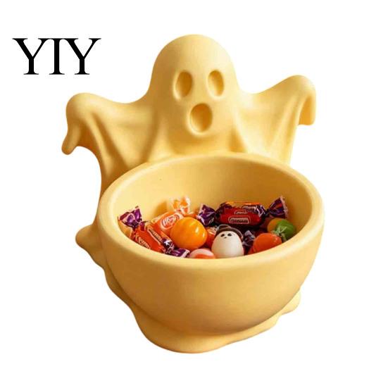Autumn Party Table Centerpiece 3D Printed Ghost Candy Bowl for Halloween Decorations, Multi-functional Desktop Storage Unique Niche Home Furnishings
