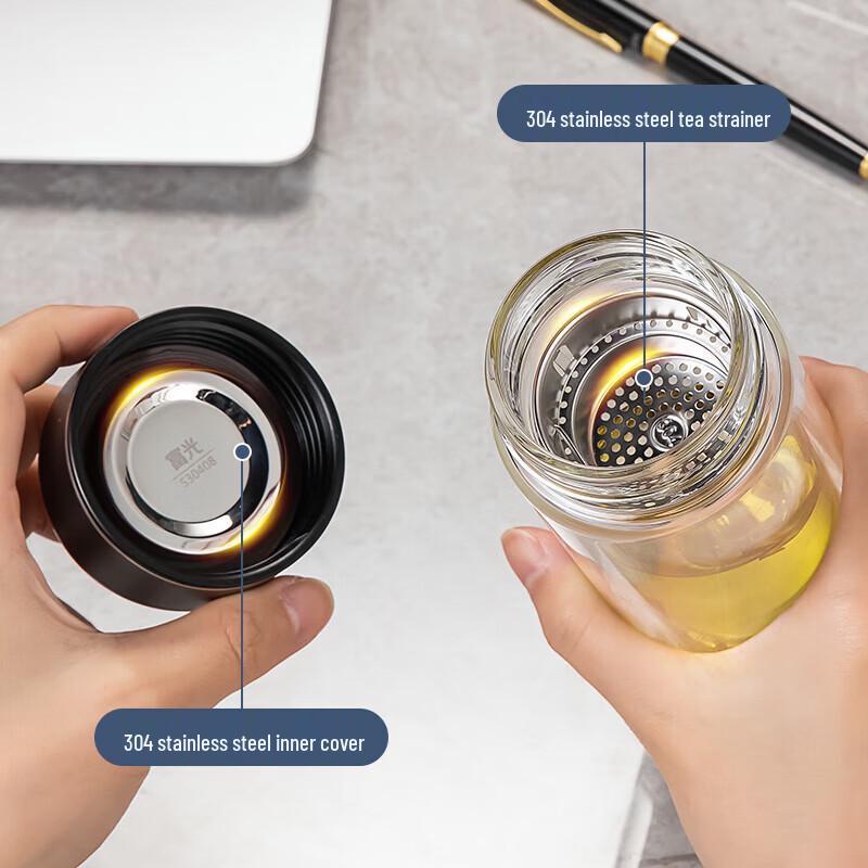 Fuguang Double-layer Borosilicate Glass Tea Infuser Cup