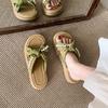 Platform Fairy Wind Beach Slippers Female Outer Wear 2025 Summer New Fashion Pearl Muffin Cool Slippers Women's Shoes