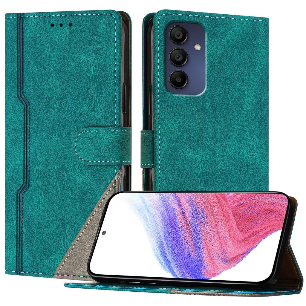 For Samsung Galaxy A16 4G Leather Case Triangle Patchwork Wallet Stand Shockproof Phone Cover