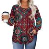 Womens Plus Size Tops Long Sleeve Shirts Round Neck Flowy Tunic Casual Loose Blouse L-5X
