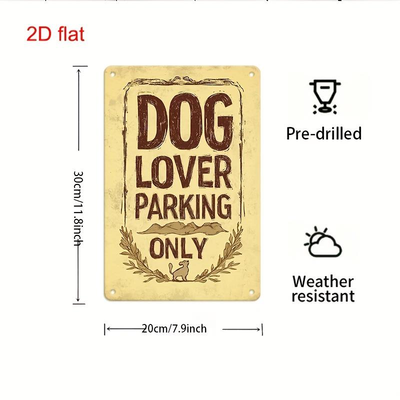 Vintage Metal Dog Lover Parking Only Sign  Rustic Wall Decor with Laurel Wreath Design Durable  Easy to Hang for Home Garden