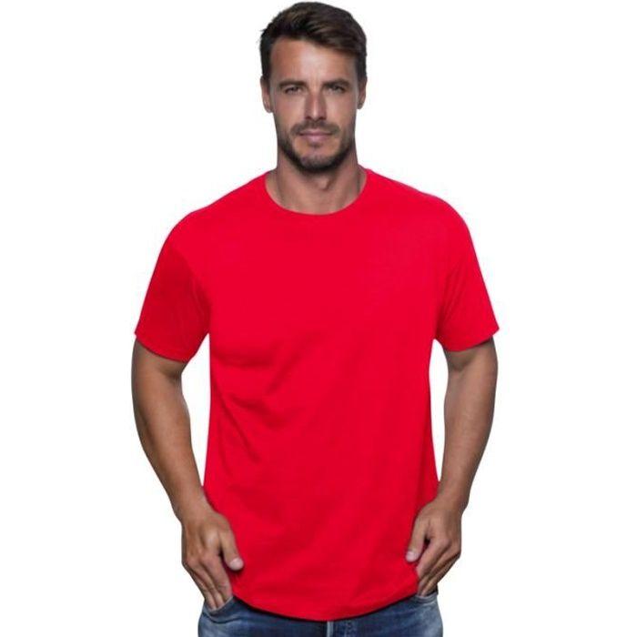 Tee shirt - JHK - Rouge - 100% Coton - Manches courtes - Taille XS à 5XL