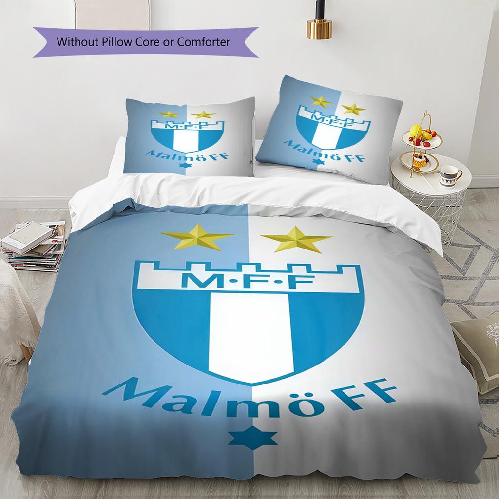 Malmö FF Pattern Bedding Quilt Set Quilt Cover Pillowcase Home Decoration Birthday Gift (1 * duvet cover + 2 * pillowcase, without core)