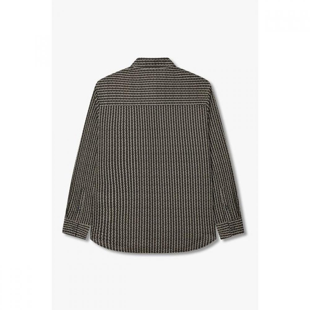 Emporio Armani Men S Lyocell Blend Micro Pattern Shirt Dark Brunette A516104008