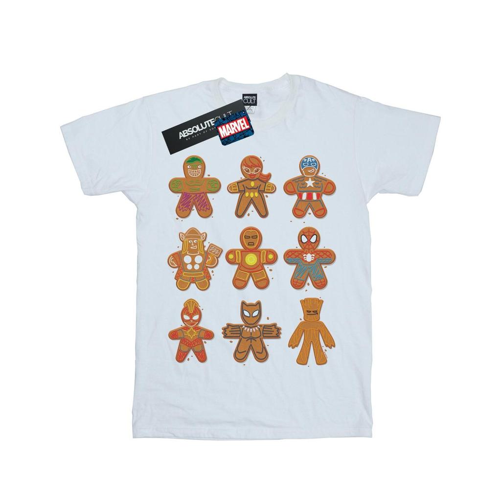 Marvel Womens/Ladies Avengers Christmas Gingerbread Cotton Boyfriend T-Shirt