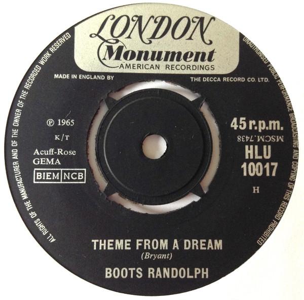 7inch Record BOOTS RANDOLPH - Theme For A Dream HLU10017 London American 1965 UK Pop Used