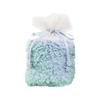 Fluffy Pet Urn CoverBone Bag, 4-inch, Made of Boa and Lace Material, Single Drawstring Bag, for Urns and Divided Ashes (Mint)