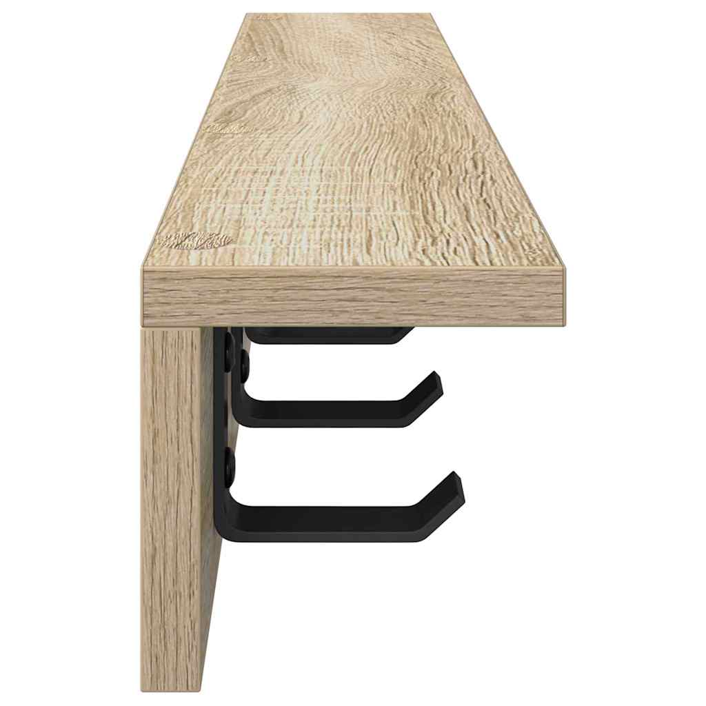 Wall Mounted Nightstand Sonoma Oak 60 x 10.5 x 10.5 cm