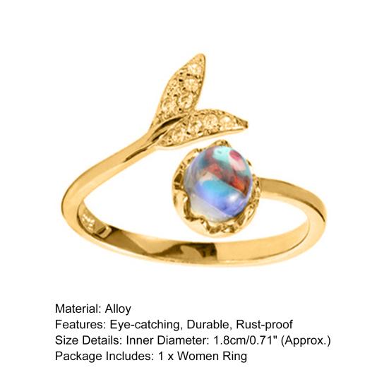 Женское кольцо креативной формы, нержавеющее кольцо с рыбьим хвостом для девочки