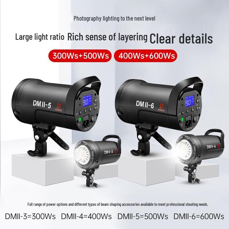 JINBEI DMII600W Studio Flash Photography Light Kit
