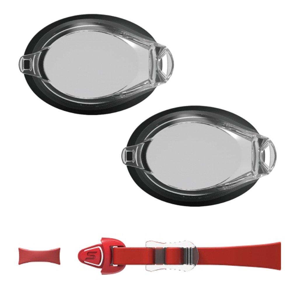 SWANS линзы по рецепту специальные детали комплект сборный тип плавательные очки фитнес-тип дымчатый x красный (2 куска) + FCL45PAF-SMK-PS45-R (7,0)