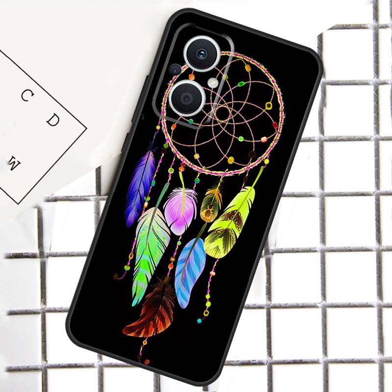 Ретро Ловец снов с перьями Чехол для телефона Для OPPO Reno 8T 7 8 Lite 14F 14 13 12 11 F 10 Pro OPPO Find X8 X6 X5 X9 Pro Обложка