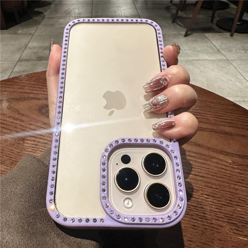 Роскошный Прозрачный Чехол со Стразами и Алмазами для For Iphone 16 15 14 Plus 13 12 11 Pro Max Ударопрочный Гибридный Акриловый Защитный Чехол