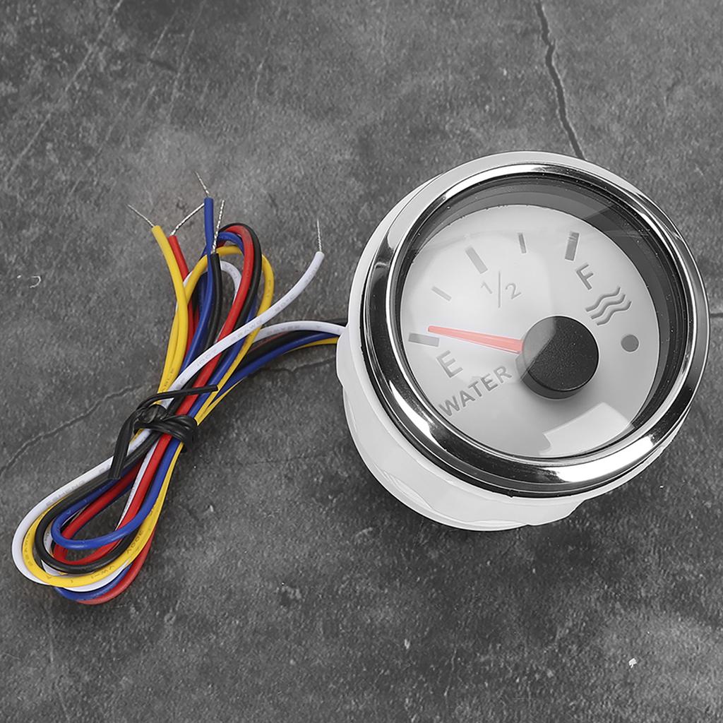 52 мм 2 дюйма Указатели уровня воды 9–32 В постоянного тока Умная сигнализация для морской лодки Автодома 0–190 Ом Европейский датчик Белый