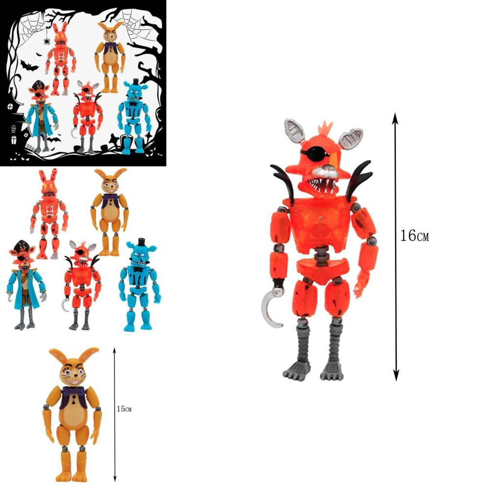 Серия Five Nights At Freddy's Светящийся Сочлененный Подвижный Хэллоуин Капитан Набор из 5 шт.