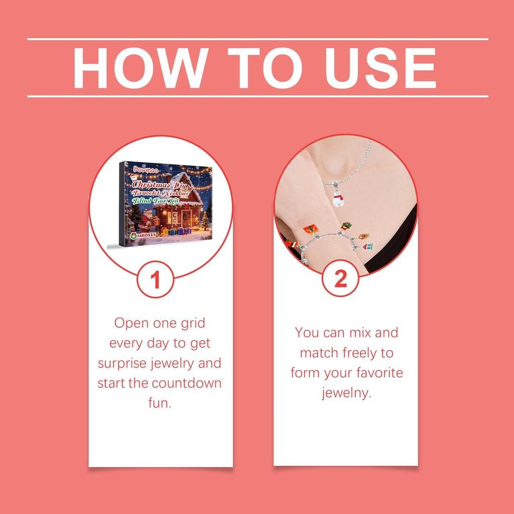 24-Style Christmas DIY Bracelet & Necklace Blind Box: Festive & Fun Mini Accessories Creative Set
