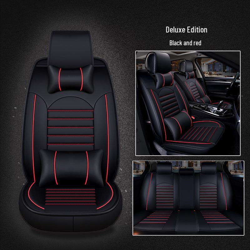 Универсальные кожаные подушки для сидений автомобиля на пять мест для всех сезонов - F-31