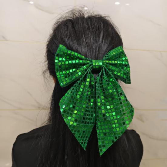 Yousheng Hairpin Bow Theme Sparkling Sequins Long Ribbon Hair Clip Bright Color Lightweight Back Head Hair Claw Hair Accessories