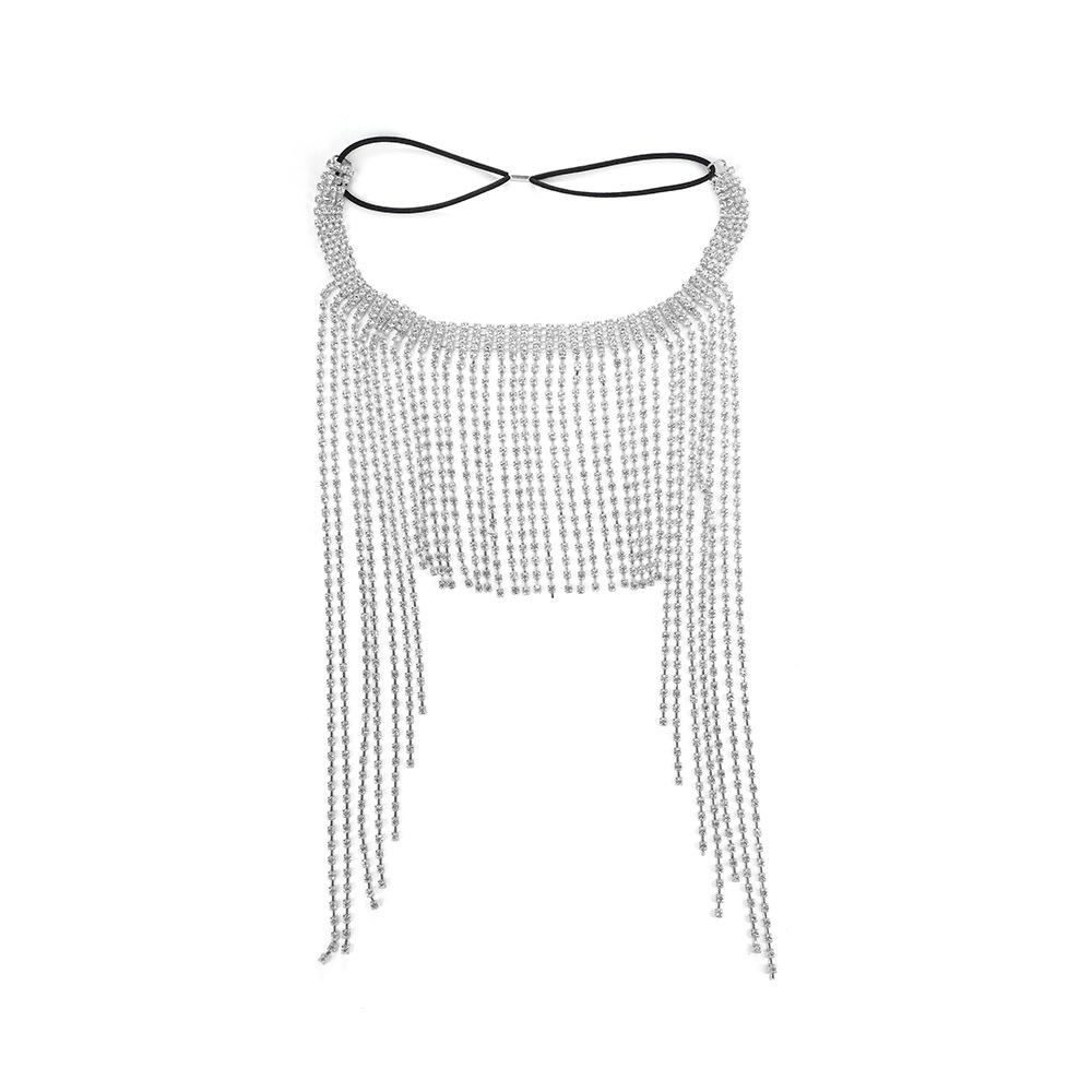 Stylish Women's Hair Accessories Bohemian Exaggeration Full Of Rhinestones Retro Ethnic Style Long Fringe Bridal Headwear