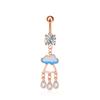 European & American Copper Zircon Floral Belly Button Ring