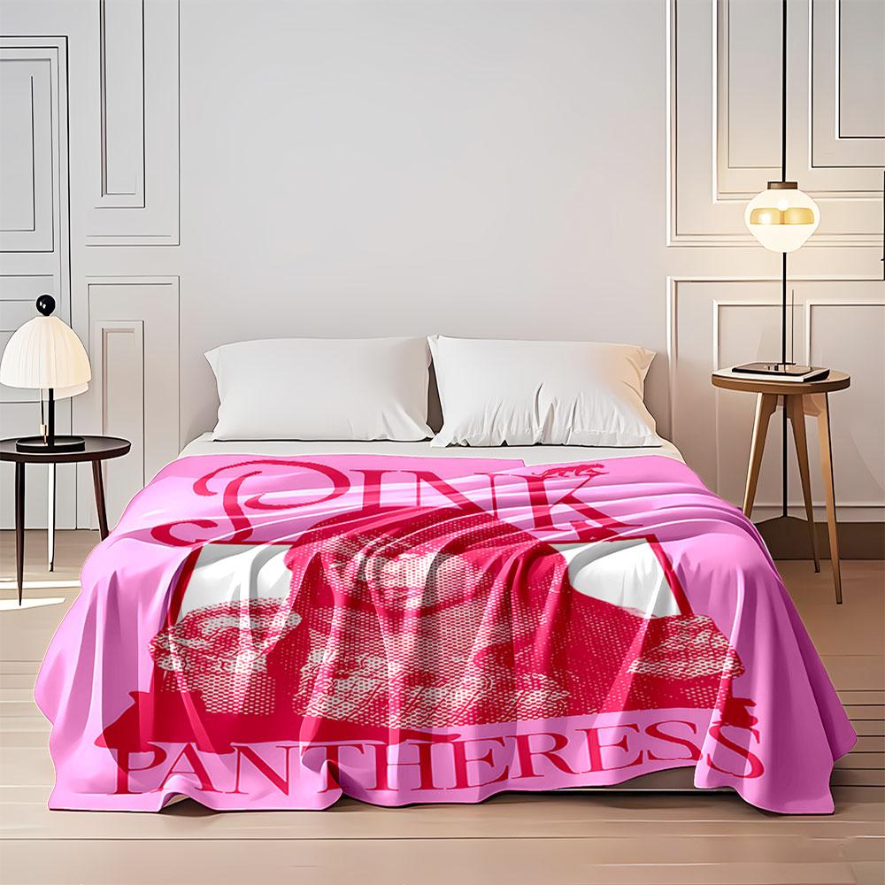 Pop art-style portrait with dotted texture, pink tones, and bold text. for all seasons blanket lunch break throw gift