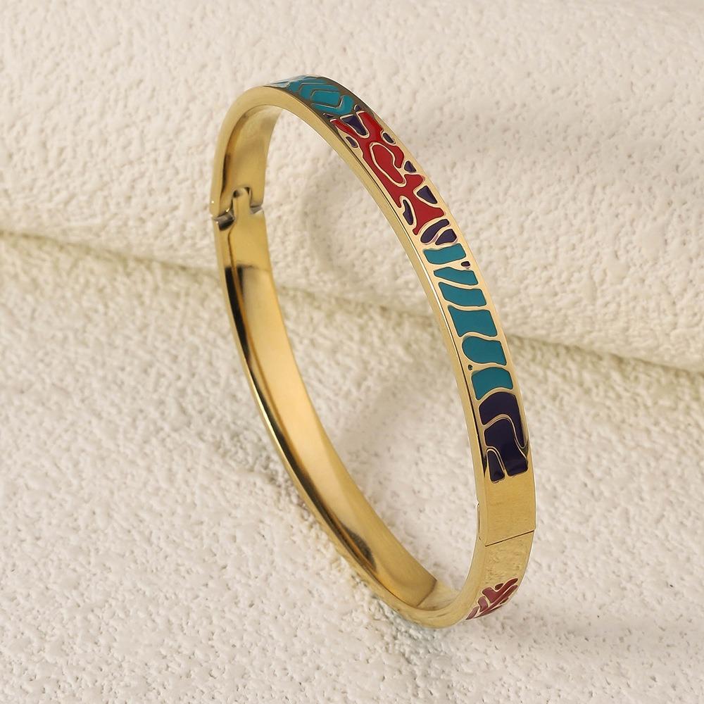 Шикарный китайский эмалированный браслет золотого цвета женский браслет на руку этнический цветочный браслет ювелирные изделия подарки