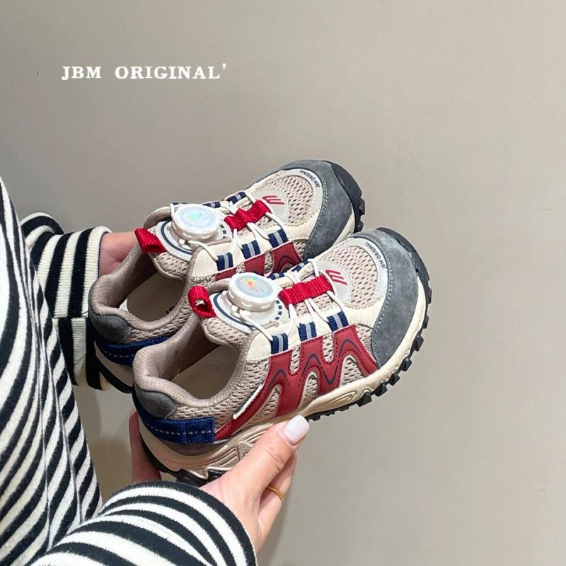 Youth style shoes Kids Breathable Mesh Hiking Sneakers With Rotating Buckle Non-Slip Rubber Sole Fall Outdoor Sport Shoes