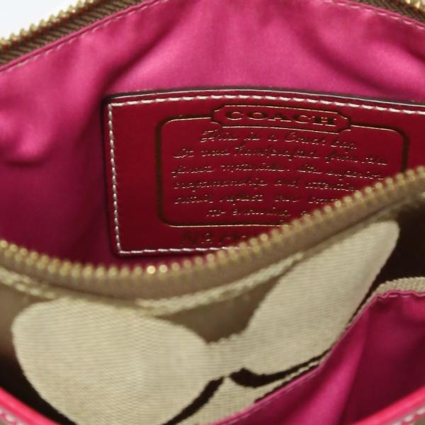 Coach Фирменная диагональная сумка через плечо кожаная Хаки x Розовый Женская 10129 Б/у