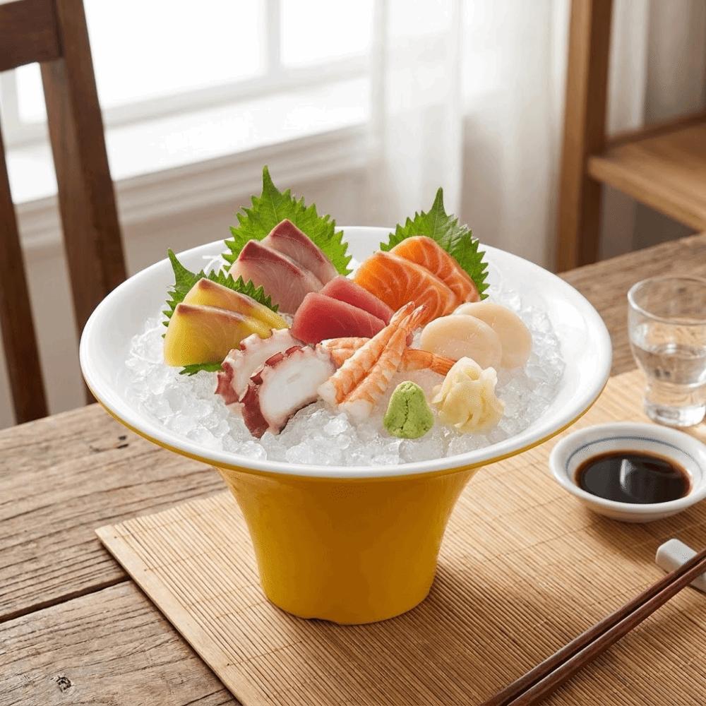 Stackable Slanted Mouth Bowl Large Capacity Hot Pot Dish Plate Horn Shaped Bowl  Home Dessert