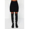 Черная джинсовая мини-юбка с высокой талией и разрезом Twoaw23et00285