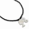 Barbie Sterling Silver Silhouette on a Black Onyx Bead Necklace