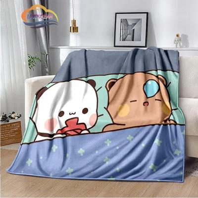 Одеяло с рисунком медведя и папы из мультфильма, милое, серии Bubu Dudu, для детей, теплое, фланелевое, мягкое, удобное, для дома
