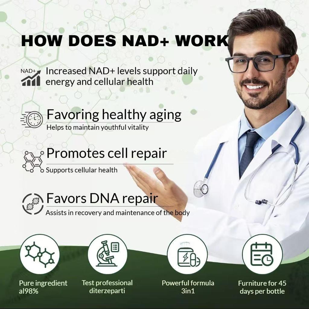 Windboss NAD+ Липосомальный NR 900 мг с Кверцетином, Транс-ресвератролом и NMN - Усиленная Энергия и Концентрация N01