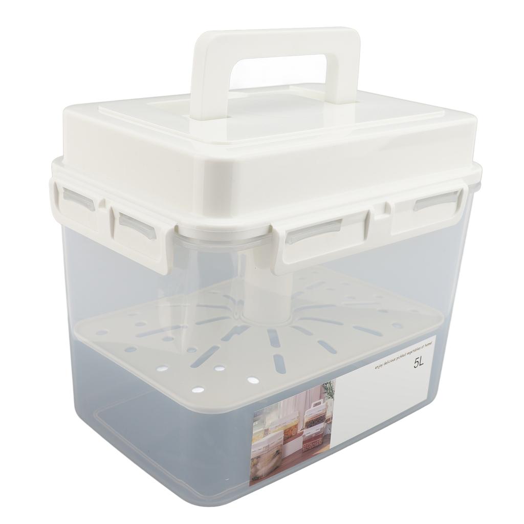 5 л Контейнер для ферментации и хранения Герметичный с герметичной крышкой Портативная ручка Безопасный контейнер для ферментации солений