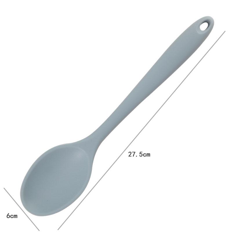 JCD 1pc Soft Silicone Food Grade Long Handled Heat-Resistant Soup Spoon For Stirring Eating Cooking Tableware Accessories