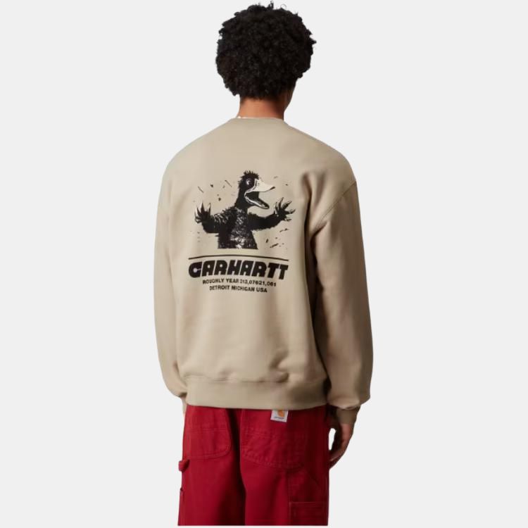 Carhartt WIP Свитшот Wiptopia с принтом на спине Свободный крой Круглый вырез Длинный рукав Мужские свитшоты I035644-G1-XX