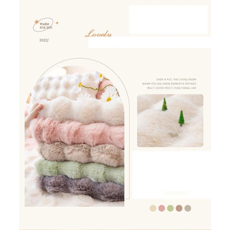 Зимние утолщенные чехлы для диванов с кроликом, супермягкие чехлы для полотенец для дивана, нескользящие чехлы для дивана, полотенца для гостиной, декор