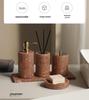 Набор DecoTalk Wabi-sabi Красный Травертин для Ванной Комнаты: Раковина с Подносом-Диспенсером для Ароматических Салфеток
