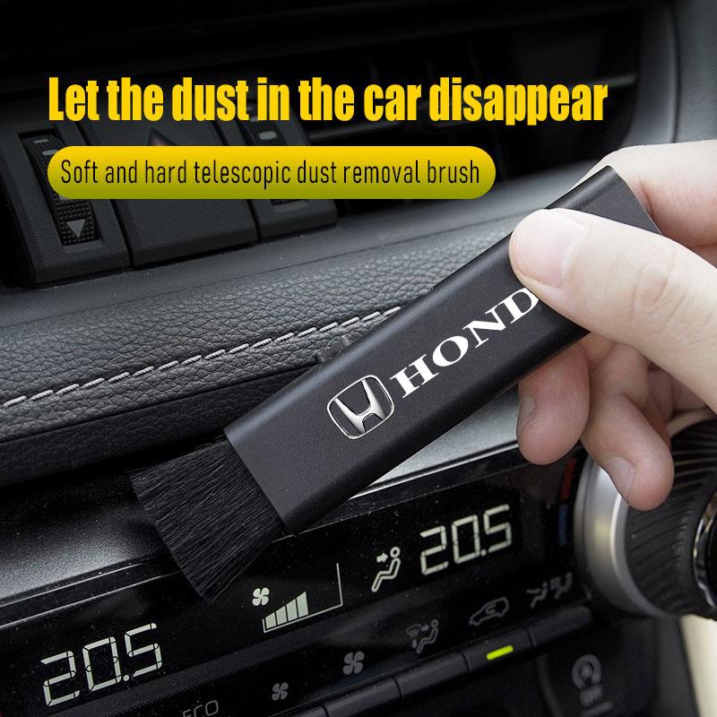 cwcr1 Car Badge Dual Head Soft Bristle Brush Auto Dust Removal Tools For Honda Civic Accord Crosstour Spirior Odyssey Avancier UR-V