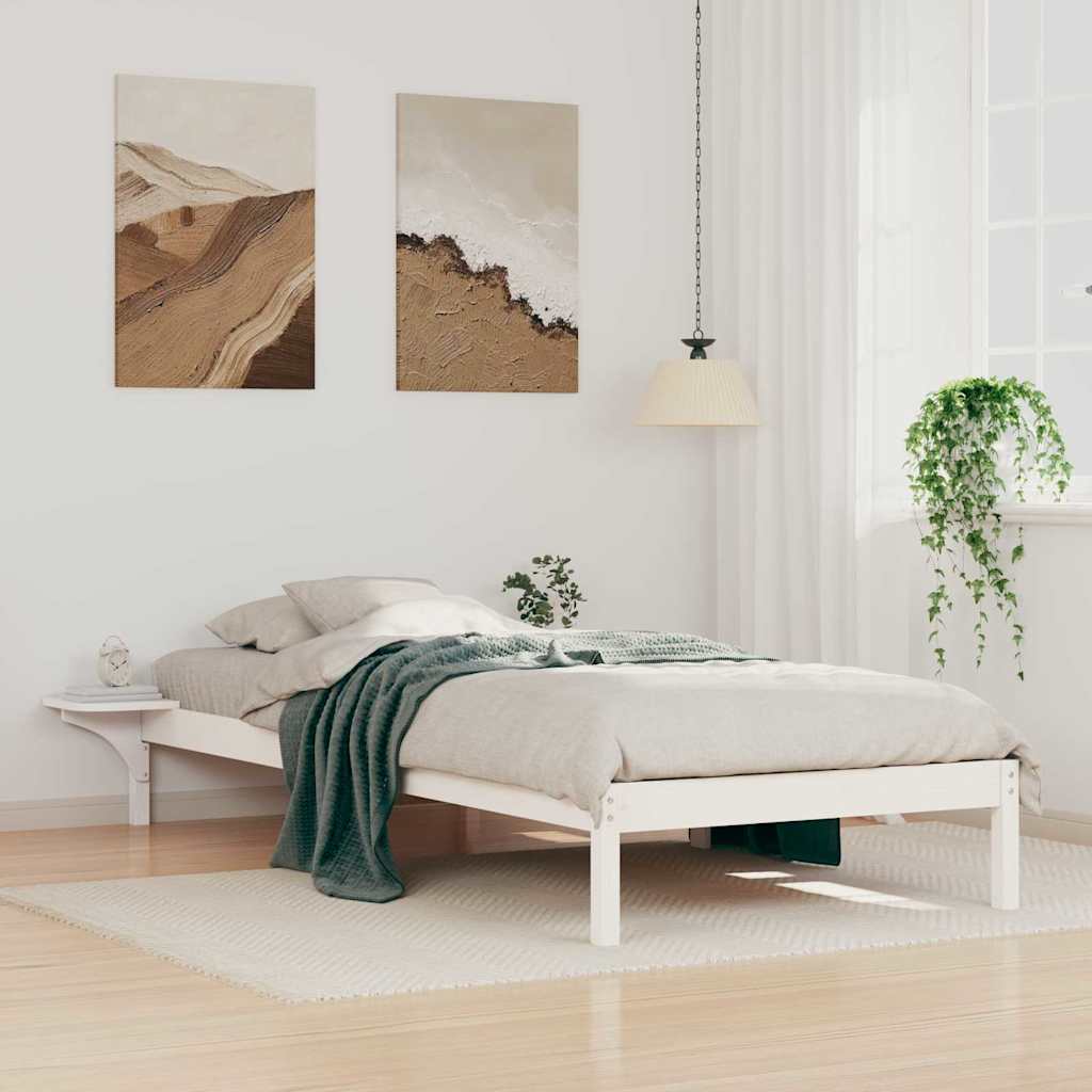 Bed Frame with Nightstands White 80 x 210 cm