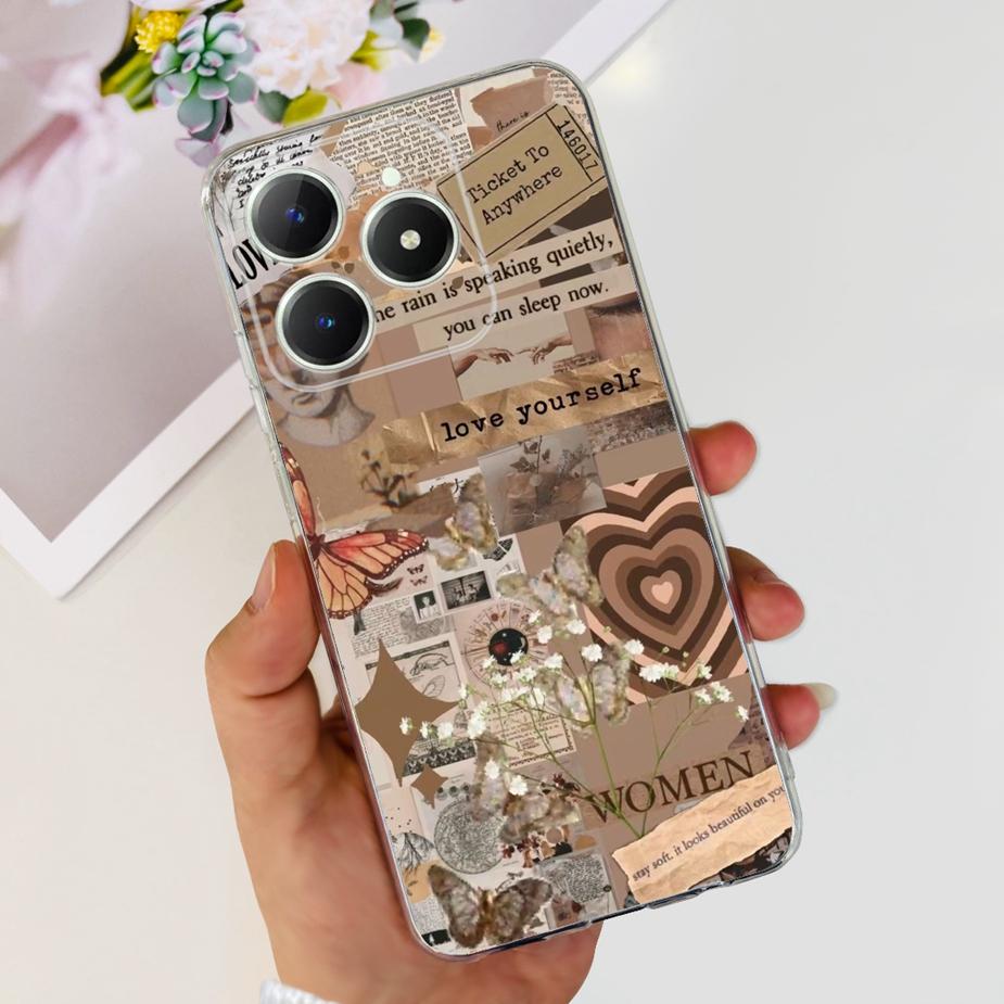 Чехол для Realme C61 Чехол для Realme C63 RMX3939 Новый модный расписной чехол Мягкий силиконовый чехол Для Realme C61 C 63 RealmeC61 RealmeC63 Сумки
