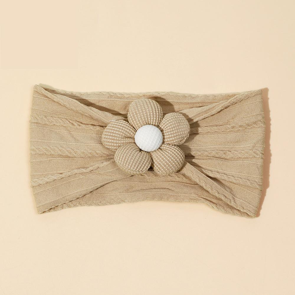 Мягкий нейлоновый платок, 1 шт., подходит для новорожденных девочек, повязка на голову с цветком, эластичная повязка для волос, тюрбан, аксессуары для волос для малышей