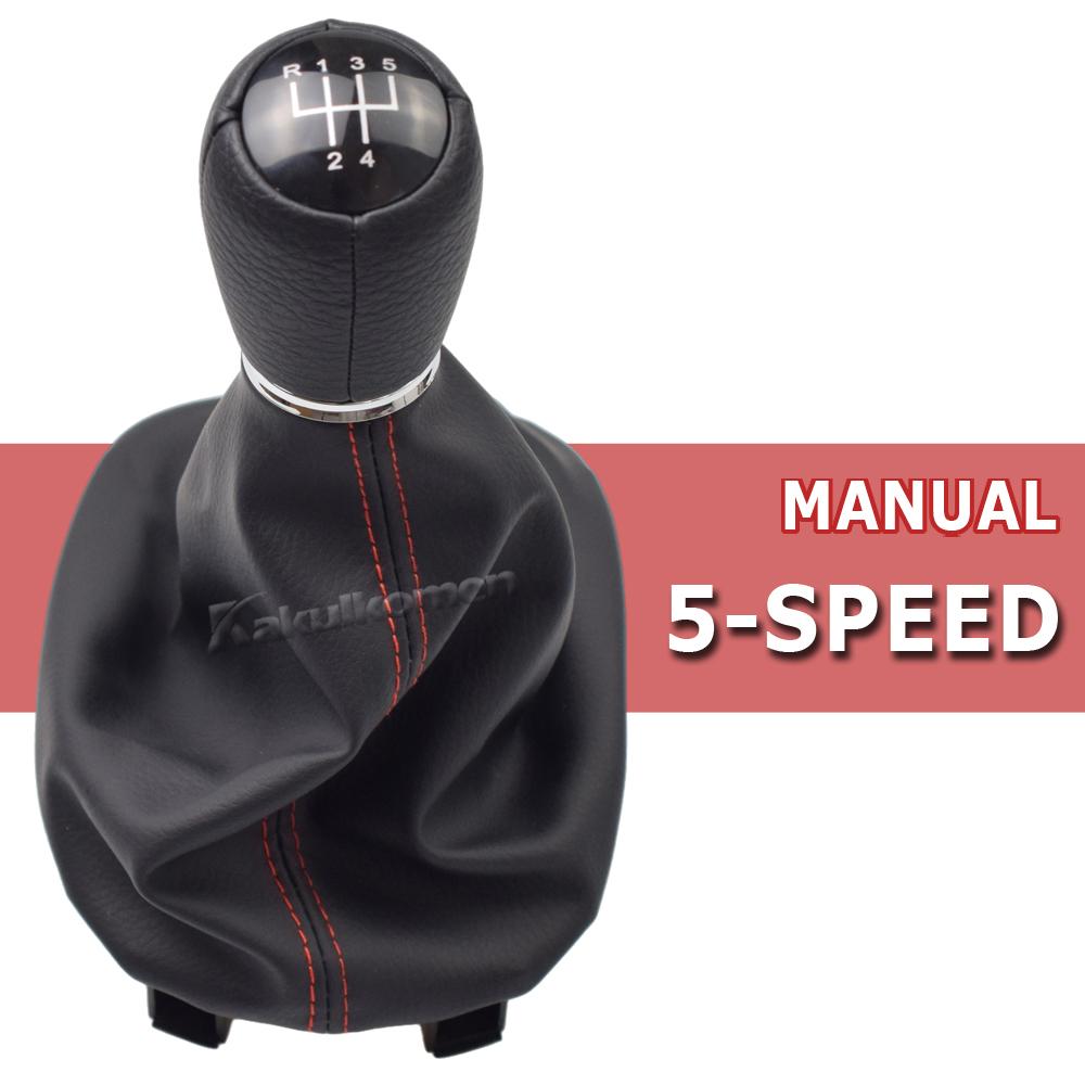 5 6 Speed 12mm Leather Car Gear Shift Knob with Boot For Seat Leon 1M1 2002 2003 2004 2005 2006 Shift Knob Lever Stick