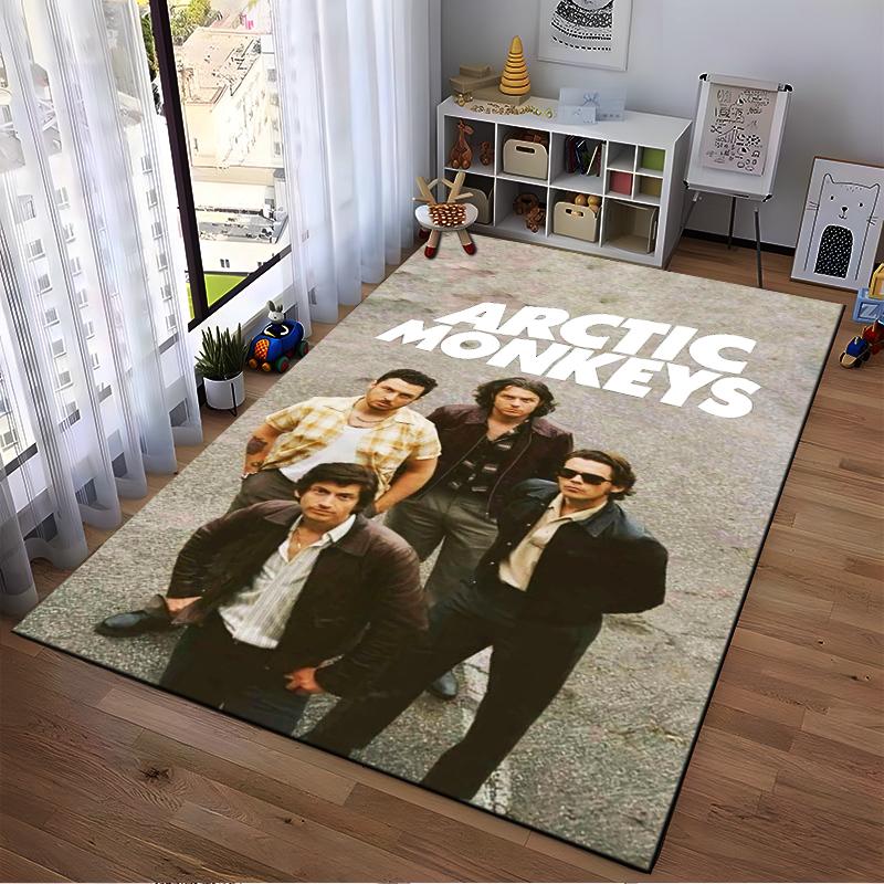 "Arctic Monkeys Band Design Rug" Non-slip rug suitable for living room and bedroom sofas