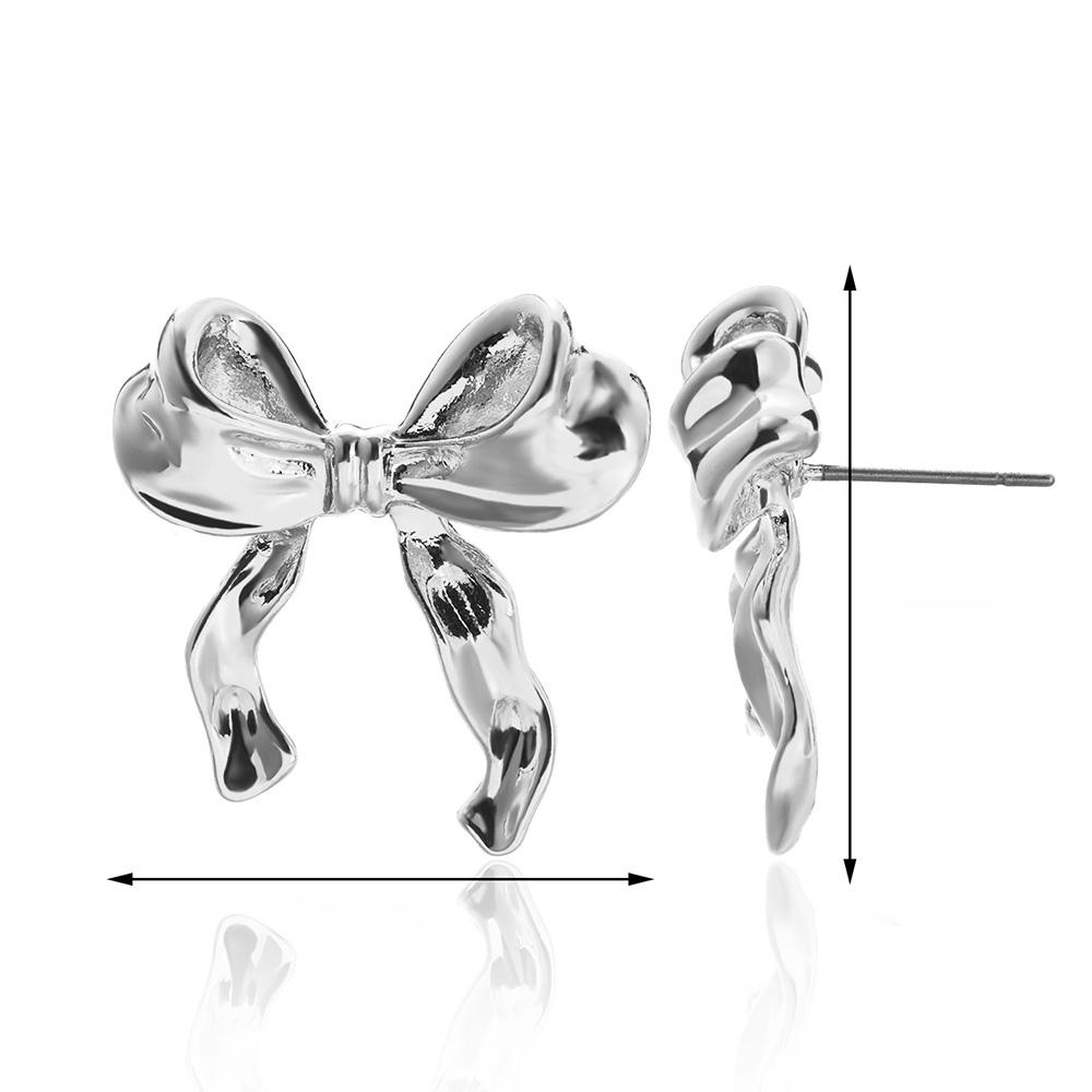 Серьги золотого цвета, женские серьги-гвоздики с бантом, модные милые ювелирные изделия, аксессуары для пирсинга ушей, рождественский подарок, новые серебряные ювелирные изделия для свадебной вечеринки, подарки