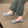 Fashion Fashion Split Toe Single Shoes Women's Autumn New Round Toe Suede Slip-on Soft Sole Wear-resistant Flat Shoes