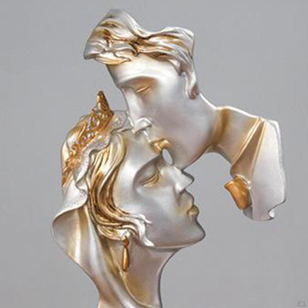 Collectible Resin Statue of Couple Ornament with for Lounge Wedding Party Abstract Art Romantic